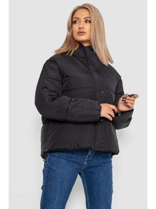Куртка жіноча демісезонна, колір чорний, 244R703 Куртка жіноча демісезонна, колір чорний, 244R703