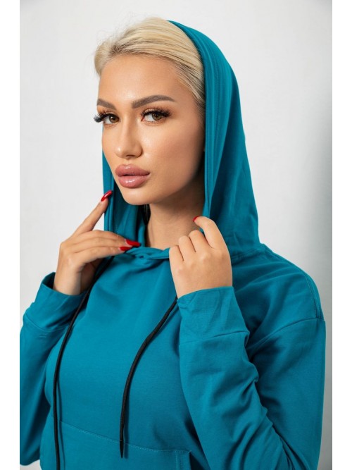 Спортивний костюм жіночий двонитка, колір бірюзовий, 214R1419-004 Спортивний костюм жіночий двонитка, колір бірюзовий, 214R1419-004