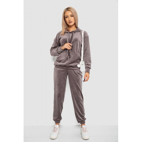 Спорт костюм жіночий велюровий, колір мокко, 241R060