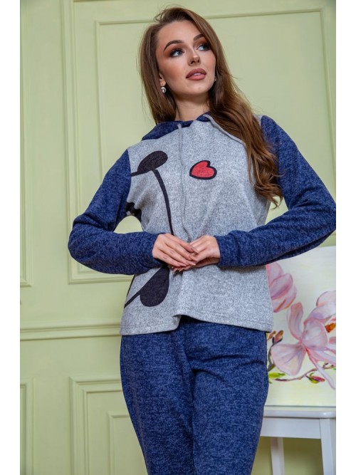 Жіночий костюм з ангори, сіро-синього кольору, 172R1219