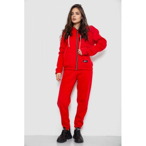 Спортивний костюм жіночий на флісі, колір червоний, 244R1555