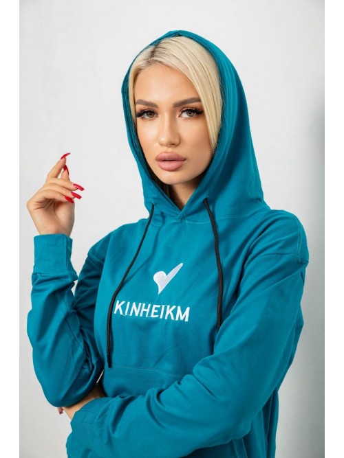 Спортивний костюм жіночий двонитка, колір бірюзовий, 214R1419-007 Спортивний костюм жіночий двонитка, колір бірюзовий, 214R1419-007