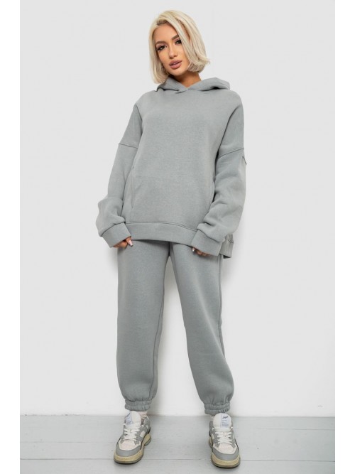 Спортивний костюм жіночий на флісі, колір сірий, 247R2011K