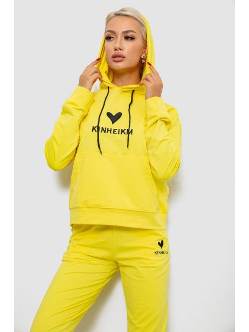 Спортивний костюм жіночий двонитка, колір жовтий, 214R1419-007 Спортивний костюм жіночий двонитка, колір жовтий, 214R1419-007
