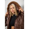 Куртка жіноча зимова коротка, колір коричневий, 244R865