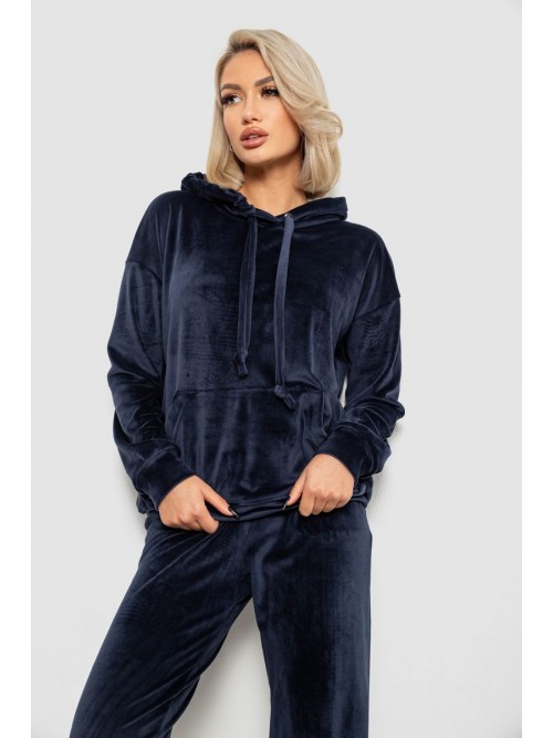 Спортивний костюм жіночий велюровий, колір синій, 241R1530-5