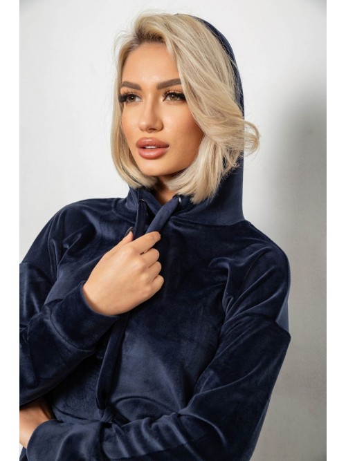 Спортивний костюм жіночий велюровий, колір синій, 241R1530-5