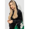 Спорт костюм жіночий велюровий з капюшоном, колір чорний, 241R105