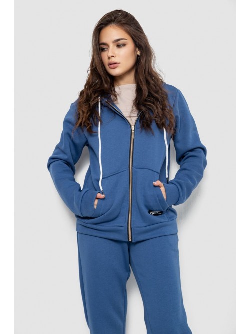 Спортивний костюм жіночий на флісі, колір джинс, 244R1555