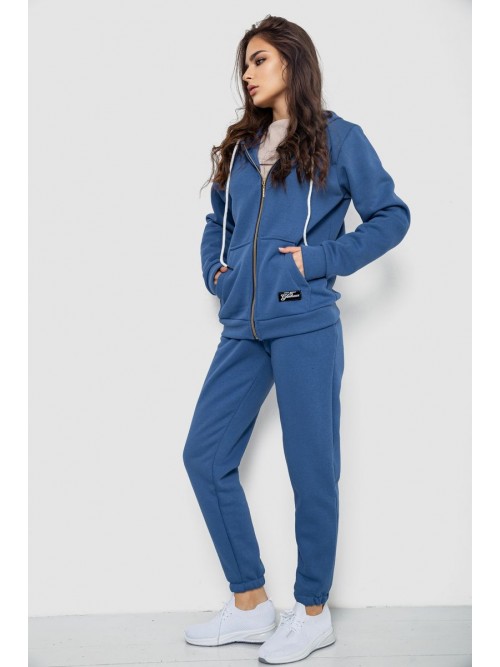 Спортивний костюм жіночий на флісі, колір джинс, 244R1555