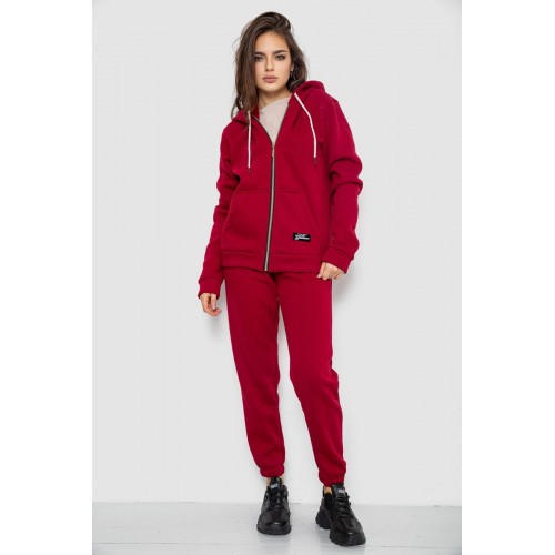Спортивний костюм жіночий на флісі, колір бордовий, 244R1555-1