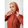 Спортивний костюм жіночий двонитка, колір теракотовий, 214R1419-004