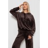 Спортивний костюм жіночий велюровий, колір шоколадний, 241R2001-20