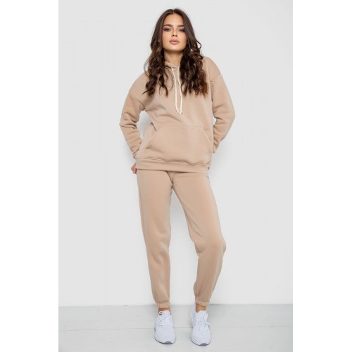Спорт костюм жіночий на флісі, колір бежевий, 241R1530