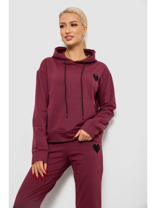 Спортивний костюм жіночий двонитка, колір сливовий, 214R1419-004 Спортивний костюм жіночий двонитка, колір сливовий, 214R1419-004
