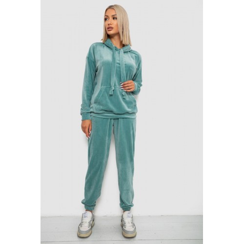 Спортивний костюм жіночий велюровий, колір м'ятний, 241R1530-5