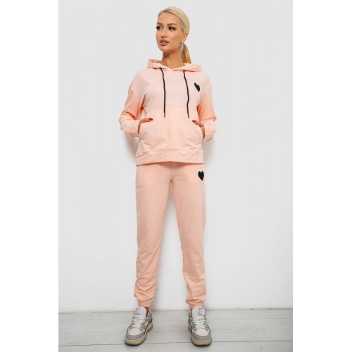 Спортивний костюм жіночий двонитка, колір персиковий, 214R1419-004 Спортивний костюм жіночий двонитка, колір персиковий, 214R1419-004