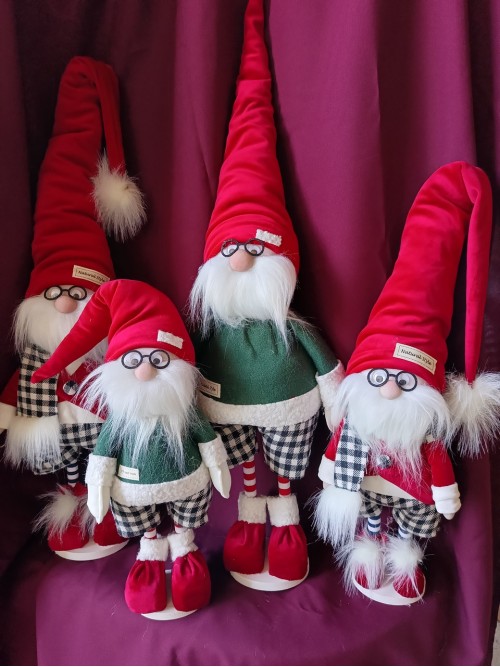 Гном інтерєрний 80см скандинавський червоно-зелений в окулярах. Різдряний ельф Скандинавський, санта клаус новорічний