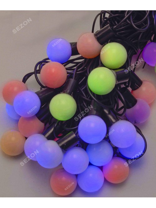 Новорічна світлодіодна гірлянда Кульки 20LED, 5м мультиколор RGB