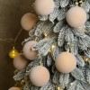 Набір куль ялинкових "Оксамит" 18 шт. Нюдовий Бежевий D-8см. Подарунковий набір ялинкових кульок Кульки на ялинку