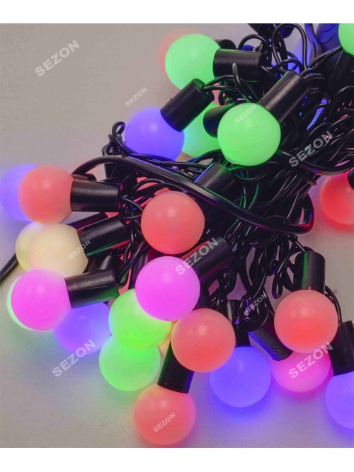 Новорічна світлодіодна гірлянда Кульки 40LED, 7м мультиколор RGB