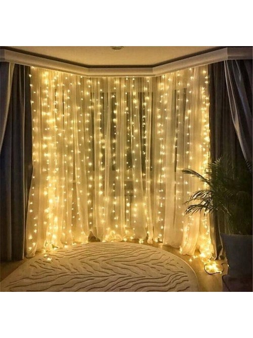 Світлодіодна гірлянда водоспад 240 led 2м*2м теплий білий. новорічна штора-дощик