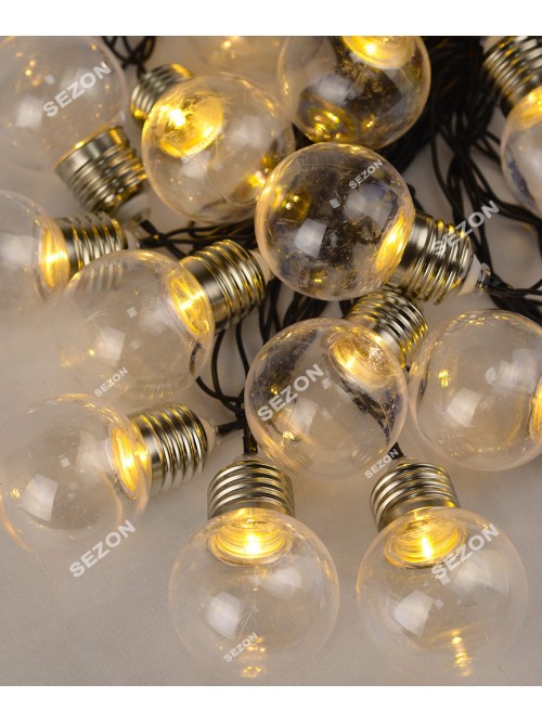 Новорічна світлодіодна гірлянда ЛАМПОЧКИ 20LED 7м теплий білий