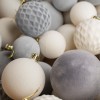Набір новорічних куль "Оксамит" 40 шт. Сірий. Подарунковий набір ялинкових кульок Кульки на ялинку