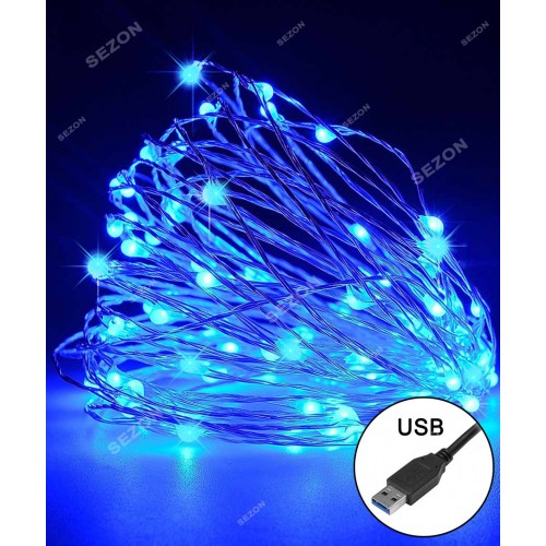 Новорічна світлодіодна гірлянда РОСА 100 LED, 10м синій Новорічна світлодіодна гірлянда РОСА 100 LED, 10м синій