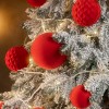 Новорічні ігнрашки набір "Оксамит" 40 шт. Червоний. Подарунковий набір ялинкових кульок Кульки на ялинку