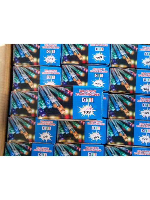 Новогодняя светодиодная гирлянда ЖЕМЧУГ 50LED 5м мультиколор