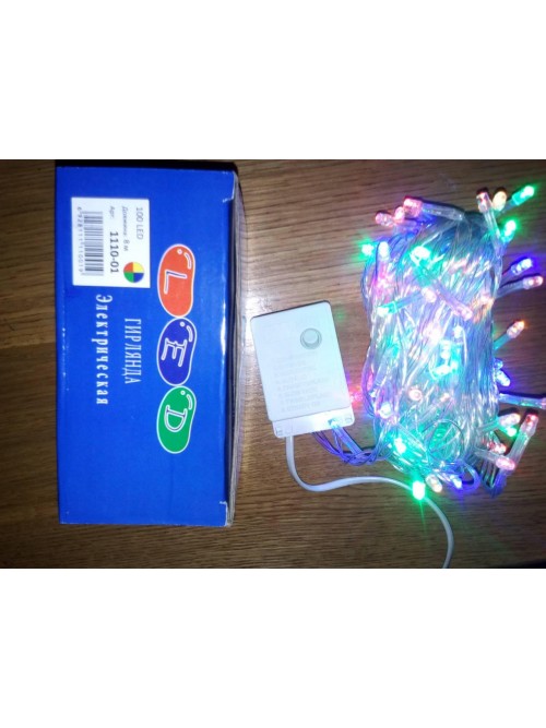 Новогодняя светодиодная гирлянда 100LED 8м мультиколор