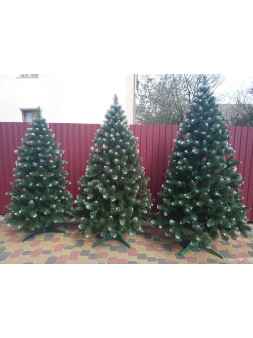 Снігова Королева 1.50 м з білими кінчиками ялинка штучна новорічна