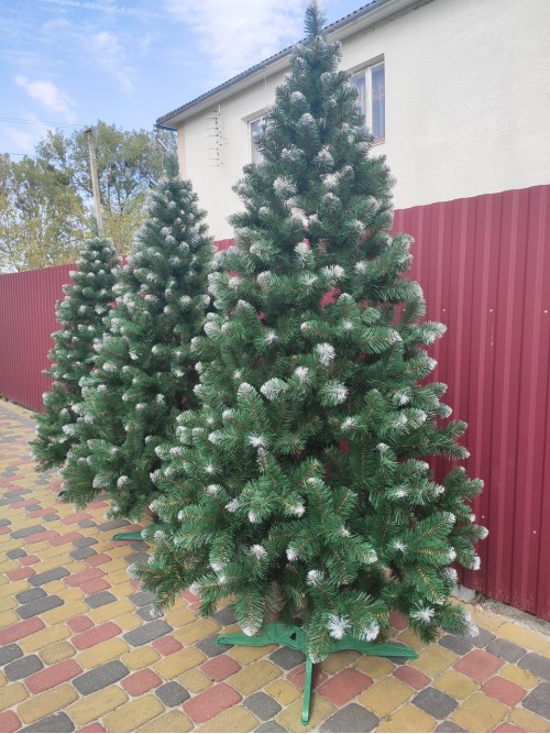 Снігова Королева 1.50 м з білими кінчиками ялинка штучна новорічна