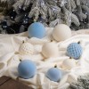 Набір новорічних куль "Оксамит" 40 шт. Блакитний. Подарунковий набір ялинкових кульок Кульки на ялинку