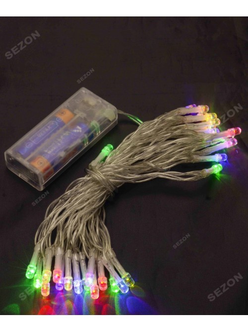 Новогодняя светодиодная гирлянда НА БАТАРЕЙКАХ 30LED 3м мультиколор RB/RG Новогодняя светодиодная гирлянда НА БАТАРЕЙКАХ 30LED 3м мультиколор RB/RG