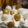 Набір новорічних куль "Блиск" 40 шт. Золотий Подарунковий набір ялинкових кульок Кульки на ялинку