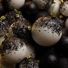 Новорічні кулі "Бите Скло" 40 шт. Чорні. Подарунковий набір ялинкових кульок Кульки на ялинку