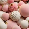 Набір новорічних куль "Оксамит" 40 шт. Рожевий. Подарунковий набір ялинкових кульок Кульки на ялинку