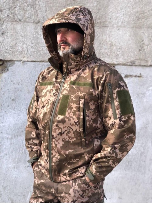 Тактична куртка Soft Shell Піксель Демі Тактична куртка Soft Shell Піксель Демі