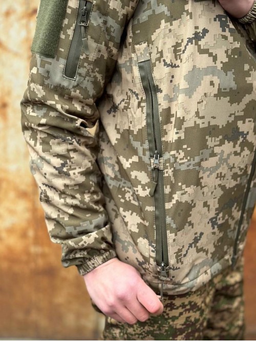 Куртка тактична софтшел піксель весняна Куртка тактична софтшел піксель весняна