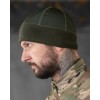Шапка флісова хакі з вставкою Soft-Shell та липукою під шеврон