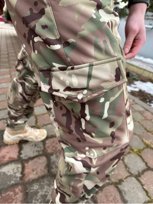 Штани софтшел мультикам на флісі