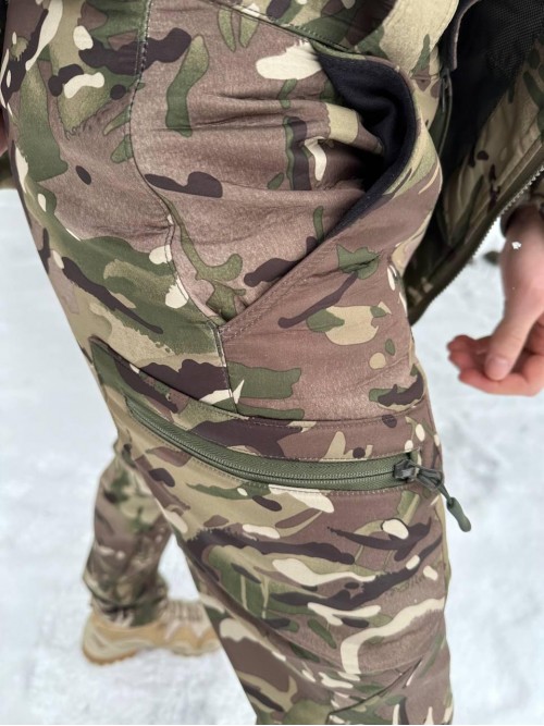 Штани мультикам дюспо на флісі