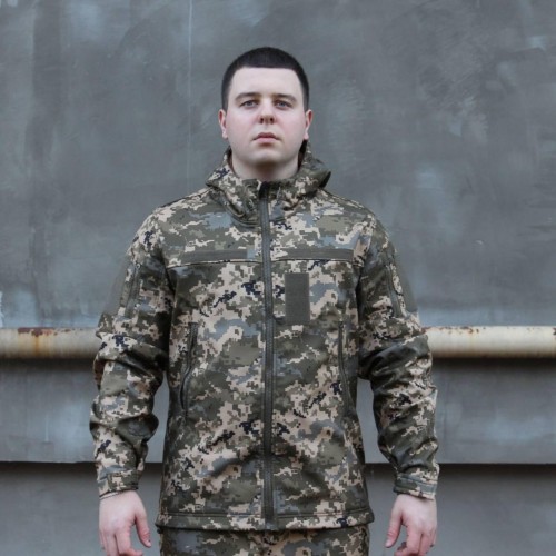 Тактична весняна куртка Soft Shel Піксель