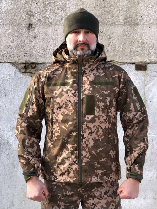 Тактична куртка Soft Shell Піксель Демі