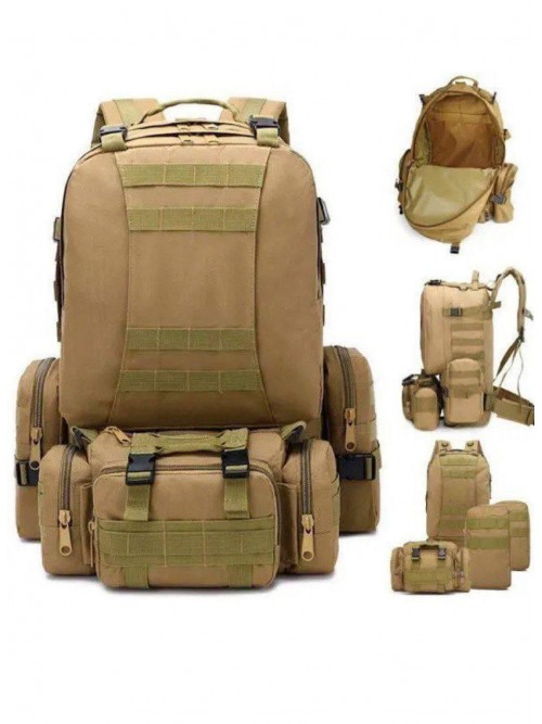 Рюкзак тактичний з підсумками/системою Molle 55 л. Олива, Койот