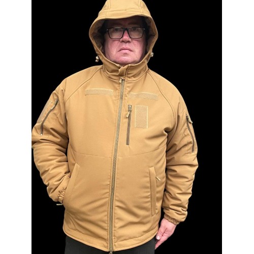 Зимова тактична куртка Soft Shell з утепленням Omni-Heat Койот Зимова тактична куртка Soft Shell з утепленням Omni-Heat Койот