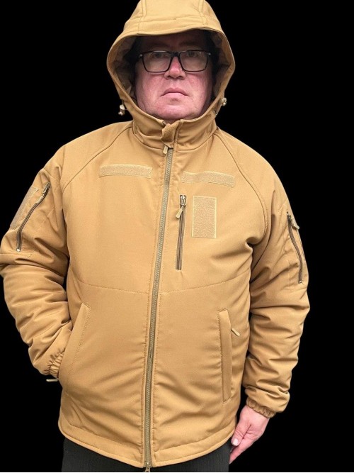 Зимова тактична куртка Soft Shell з утепленням Omni-Heat Койот