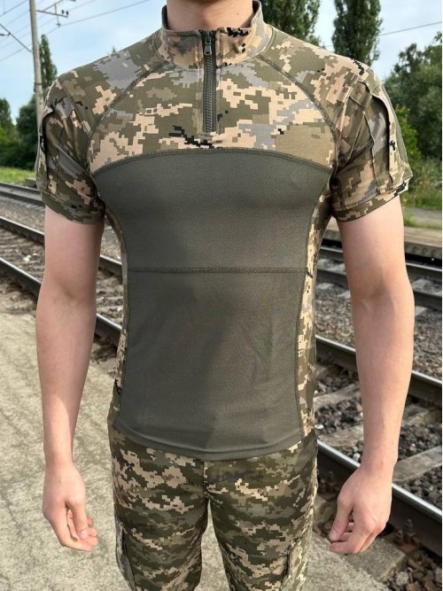 Тактична сорочка (убакс) піксель вологовідвідний coolpas з коротким рукавом Тактична сорочка (убакс) піксель вологовідвідний coolpas з коротким рукавом